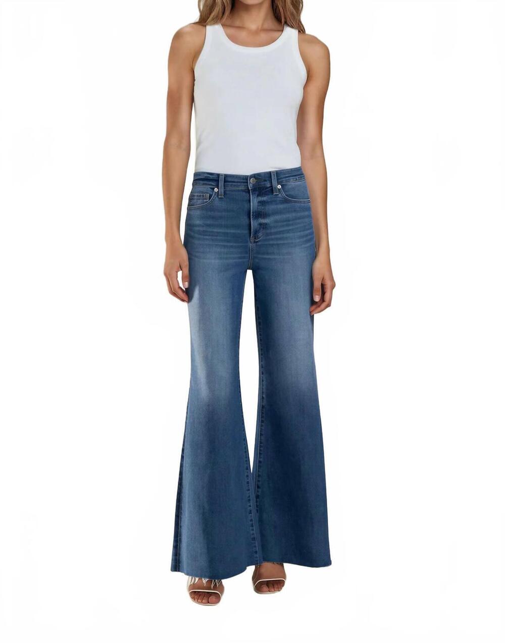 NEW PISTOLA izzy mid rise wide leg jean in stretch indigo denim